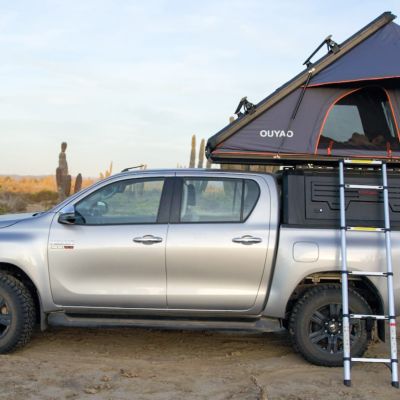 Toyota Hilux 4x4 Camper with pop-up tent for Baja California adventures