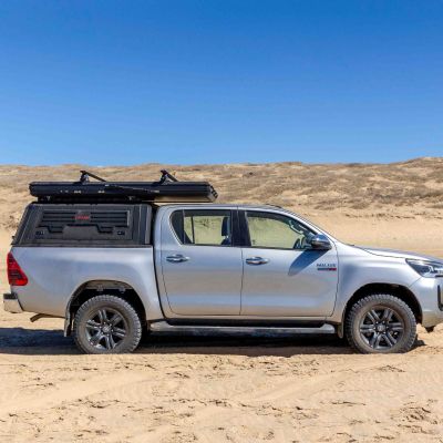 Toyota Hilux 4x4 Camper with pop-up tent for Baja California adventures